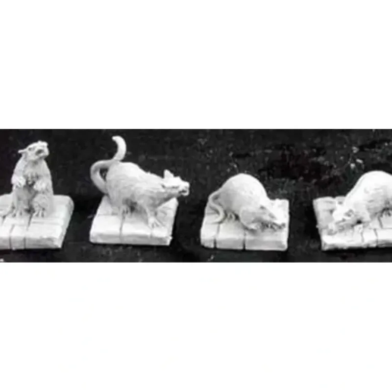 Tabletop Miniatures>Reaper Miniatures Dire Rats (4) 02889 Dark Heaven Legends Unpainted Metal Figure - Your Source for Gaming Essentials
