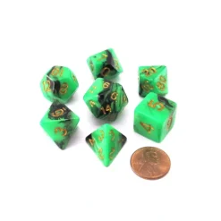 Dice>Reaper Miniatures Dual Pizza Dungeon Dice - Green & Black - Your Source for Gaming Essentials