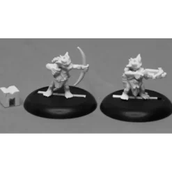 Tabletop Miniatures>Reaper Miniatures Dungeon Dwellers Kobold Archers (2 Pcs) #07021 Unpainted Metal - Your Source for Gaming Essentials
