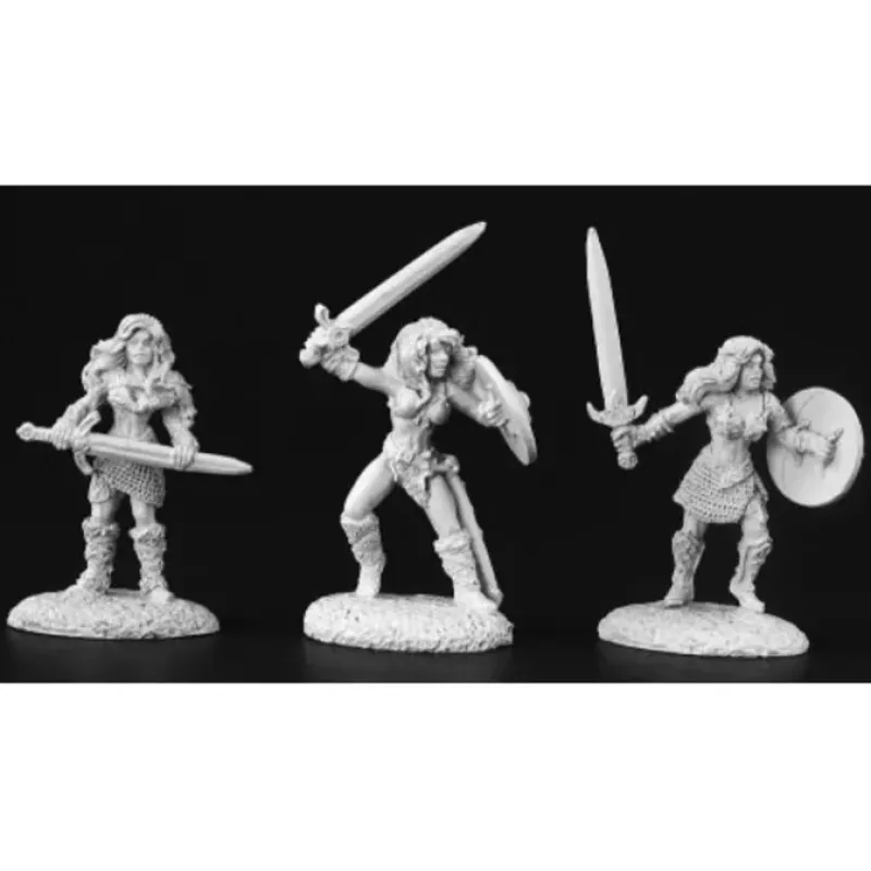 Tabletop Miniatures>Reaper Miniatures Female Barbarians (3 Pcs) #03448 Dark Heaven Unpainted Metal - Your Source for Gaming Essentials