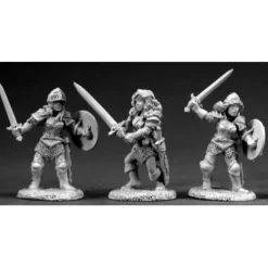 Tabletop Miniatures>Reaper Miniatures Fighting Women (3 Pcs) #03327 Dark Heaven Unpainted Metal - Your Source for Gaming Essentials