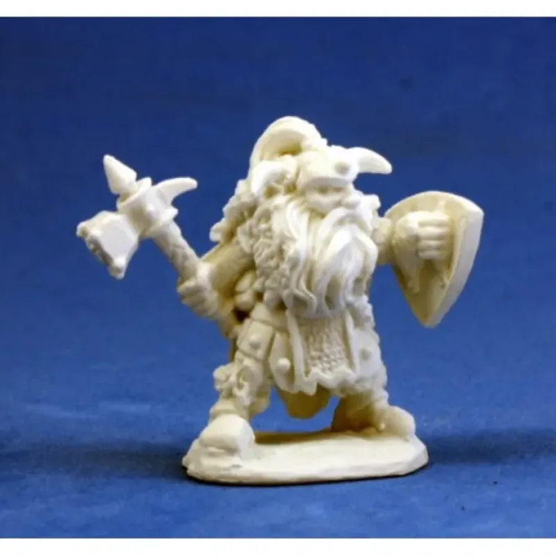 Tabletop Miniatures>Reaper Miniatures Fulumbar, Dwarf Warrior #77011 Bones Unpainted Plastic Figure - Your Source for Gaming Essentials