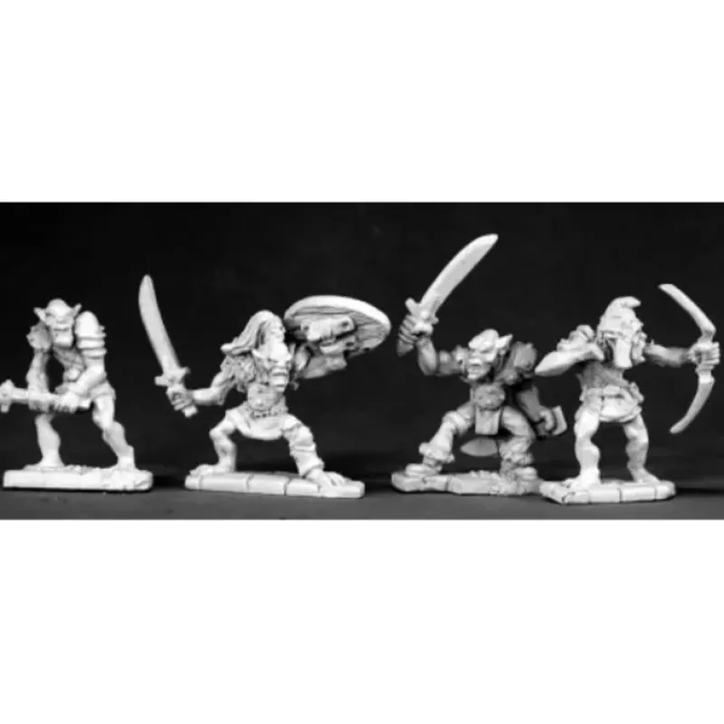 Tabletop Miniatures>Reaper Miniatures Goblin War Band (4) #02481 Dark Heaven Legends Unpainted Metal - Your Source for Gaming Essentials