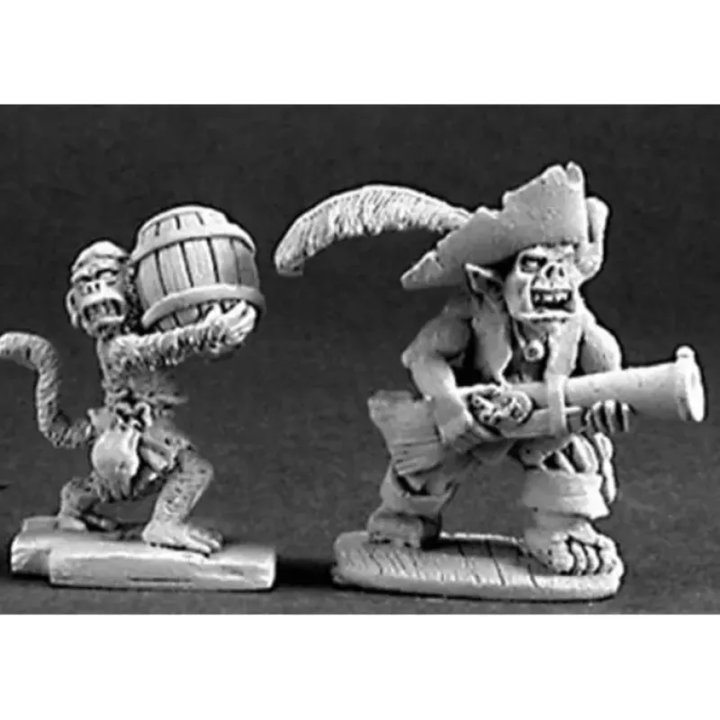 Tabletop Miniatures>Reaper Miniatures Goblin Pirate & Powder Monkey 03211 Dark Heaven Unpainted Mini - Your Source for Gaming Essentials