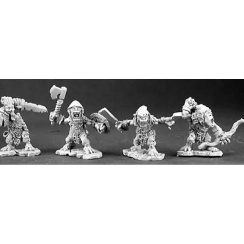Tabletop Miniatures>Reaper Miniatures Goblin Warriors (4 Pieces) #03189 Dark Heaven Unpainted Metal - Your Source for Gaming Essentials