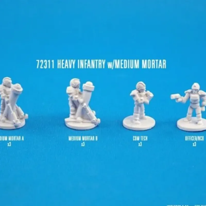 Tabletop Miniatures>Reaper Miniatures Heavy Infantry with Medium Mortar (12) Unpainted Metal CAV - Your Source for Gaming Essentials