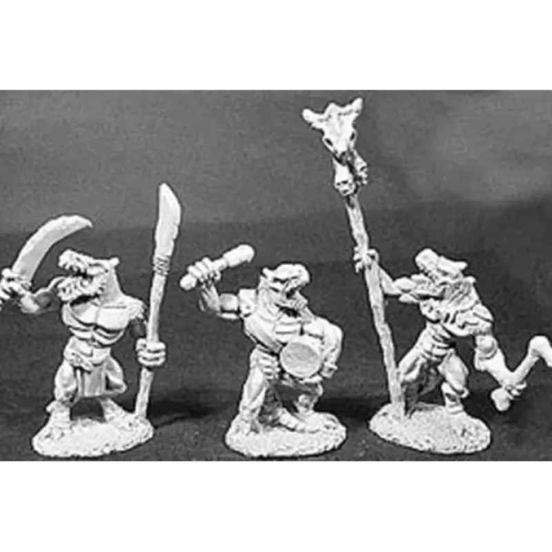 Tabletop Miniatures>Reaper Miniatures Lizardman Command, 5 Pieces #06047 Dark Heaven Unpainted Metal - Your Source for Gaming Essentials