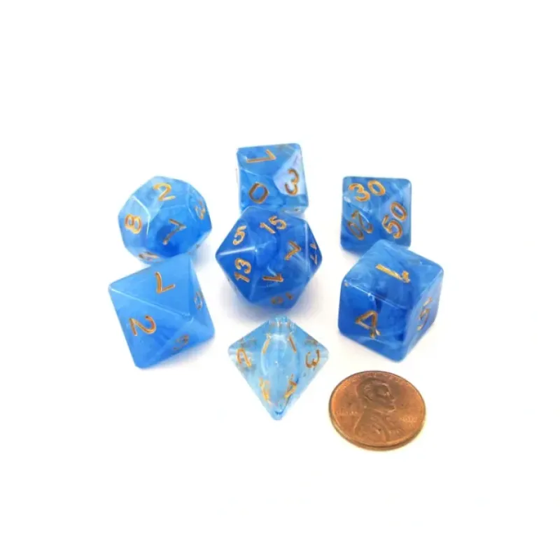 Dice>Reaper Miniatures Lucky Pizza Dungeon Dice - Gem Blue - Your Source for Gaming Essentials