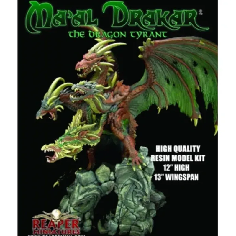 Tabletop Miniatures>Reaper Miniatures Ma'al Drakar the Dragon Tyrant Resin Model Kit 10046 Unpainted - Your Source for Gaming Essentials