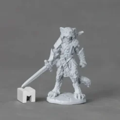 Tabletop Miniatures>Reaper Miniatures Mal, Catfolk Warrior#03893 Dark Heaven Unpainted Metal Figure - Your Source for Gaming Essentials
