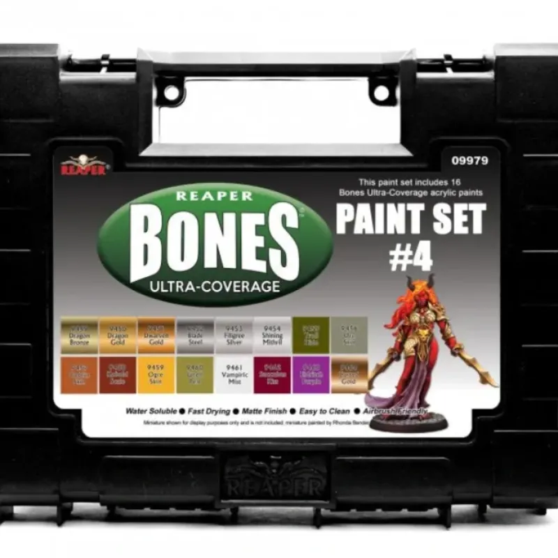 Tabletop Miniatures>Reaper Miniatures MSP Bones Ultra-Coverage Paint Set #4 - 16 Bottles - Your Source for Gaming Essentials