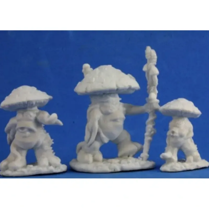 Tabletop Miniatures>Reaper Miniatures Mushroom Men (3) #77345 Bones Unpainted Plastic Mini Figure - Your Source for Gaming Essentials