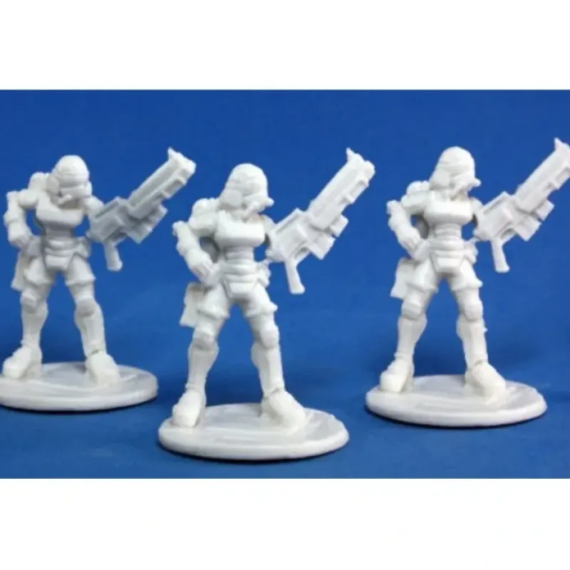 Tabletop Miniatures>Reaper Miniatures Nova Corp:Female (3) #80013 Bones Unpainted Plastic Figure - Your Source for Gaming Essentials