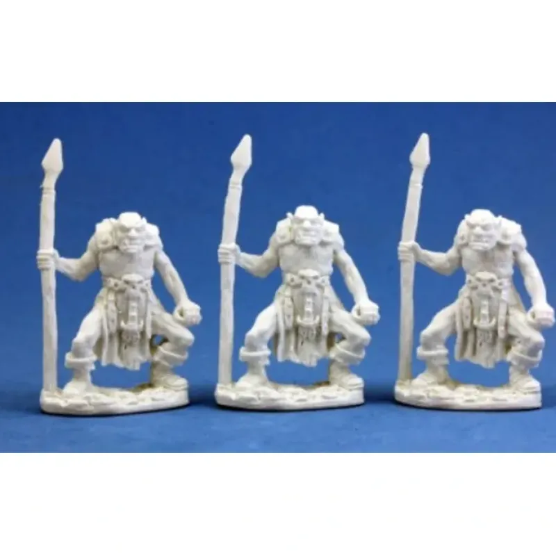 Tabletop Miniatures>Reaper Miniatures Orc Spearmen (3) #77003 Bones Plastic D&D RPG Mini Figure - Your Source for Gaming Essentials