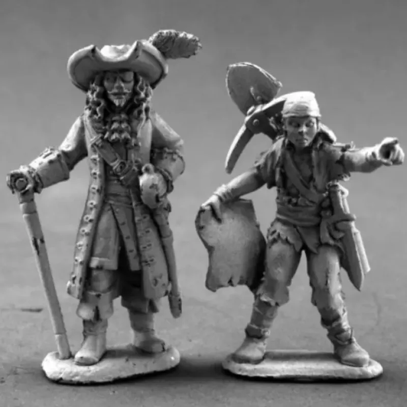 Tabletop Miniatures>Reaper Miniatures Pirate Lord and Cabin Boy #03635 Dark Heaven Unpainted Metal - Your Source for Gaming Essentials