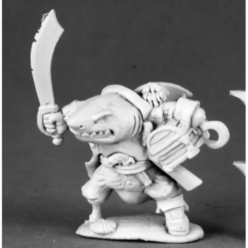 Tabletop Miniatures>Reaper Miniatures Rumscratch, Dwarf Wereshark 03493 Dark Heaven Unpainted Metal - Your Source for Gaming Essentials