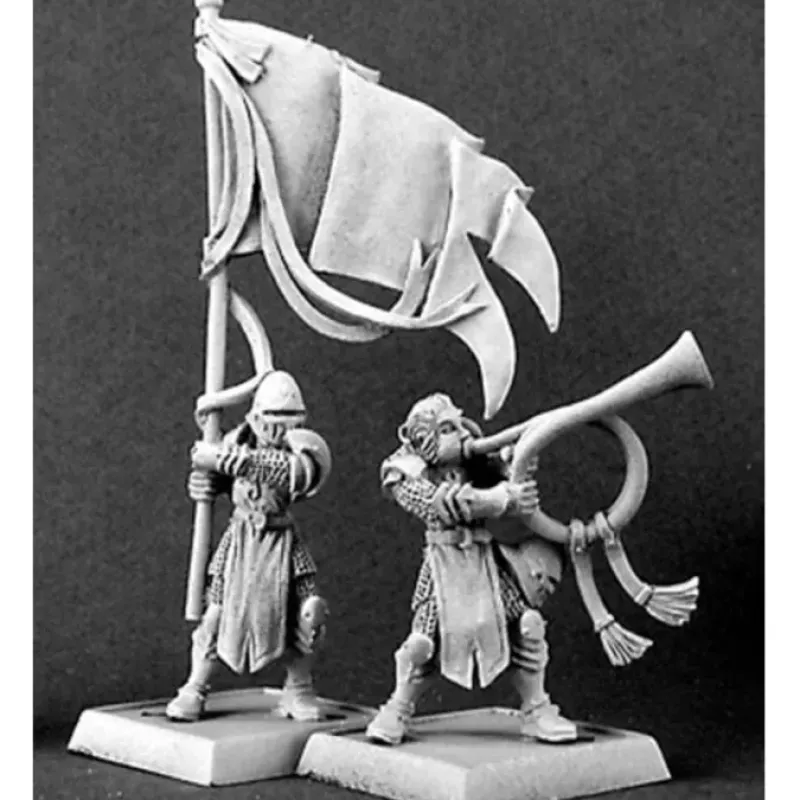 Tabletop Miniatures>Reaper Miniatures Standard & Musician, Crus #14300 Crusaders Unpainted D&D Mini - Your Source for Gaming Essentials
