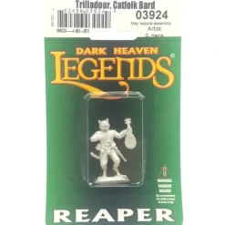 Tabletop Miniatures>Reaper Miniatures Trilladour, Catfolk #03924 Dark Heaven Unpainted Metal Figure - Your Source for Gaming Essentials
