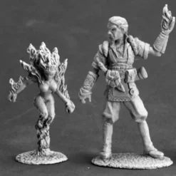 Tabletop Miniatures>Reaper Miniatures Unpainted Anzen Contar, Mystic & Familiar #03596 Dark Heaven - Your Source for Gaming Essentials