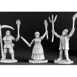 Tabletop Miniatures>Reaper Miniatures Unpainted Townsfolk VIII: Village Mob 3P 03123 Dark Heaven - Your Source for Gaming Essentials
