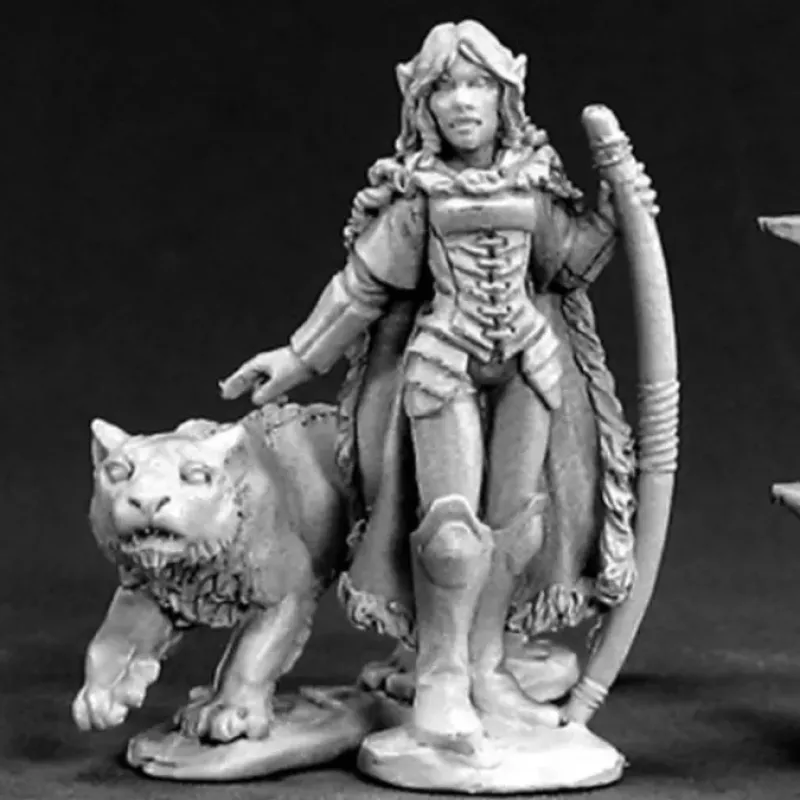 Tabletop Miniatures>Reaper Miniatures Unpainted Aeris Female Elf Ranger & Panther 03401 Dark Heaven - Your Source for Gaming Essentials