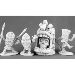 Tabletop Miniatures>Reaper Miniatures Unpainted Evil Shrine & Pygmy Savages 4P 03497 Dark Heaven - Your Source for Gaming Essentials