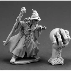 Tabletop Miniatures-Reaper Miniatures Wizard and Crystal Ball #03587 Dark Heaven Unpainted Metal - Your Source for Gaming Essentials