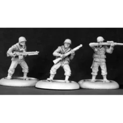 Tabletop Miniatures-Reaper Miniatures WWII American Infantry (3) #50075 Chronoscope RPG Mini Figure - Your Source for Gaming Essentials