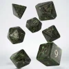 Dice>Runic 7-Piece Polyhedral Dice Set - Green with Gold Etches - Your Source for Gaming Essentials