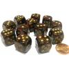 Dice>Scarab 16mm D6 Chessex Dice Block (12 Dice) - Blue Blood with Gold Pips - Your Source for Gaming Essentials