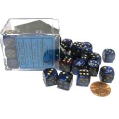 Dice>Scarab 12mm D6 Chessex Dice Block (36 Dice) - Royal Blue with Gold Pips - Your Source for Gaming Essentials