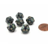 Dice>Scarab 12mm Mini 20 Sided D20 Dice, 6 Pieces - Jade with Gold Numbers - Your Source for Gaming Essentials