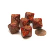 Dice>Scarab 16mm Tens D10 (00-90) Chessex Dice, 6 Pieces - Scarlet with Gold Numbers - Your Source for Gaming Essentials