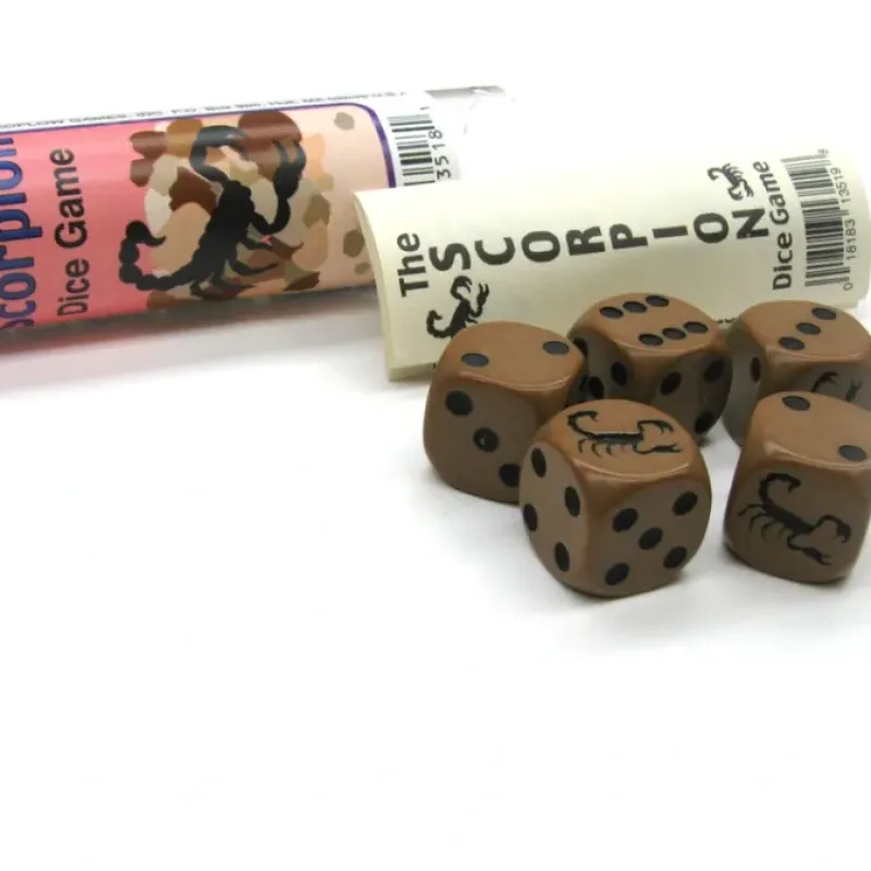 Dice>Scorpion Dice Game 5 Dice Set with Travel Tube and Instructions - Your Source for Gaming Essentials