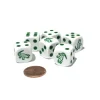 Dice>Set of 6 Alligator 16mm D6 Round Edge Animal Dice - White with Green Pips - Your Source for Gaming Essentials