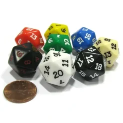 Dice>Set of 8 Assorted Colors Twenty Sided 19mm D20 Opaque Dice for RPG D&D - Your Source for Gaming Essentials