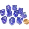 Dice>Set of 10 Chessex Borealis D10 Dice - Purple with White Numbers - Your Source for Gaming Essentials