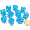 Dice>Set of 10 Chessex Cirrus D10 Dice - Light Blue with White Numbers - Your Source for Gaming Essentials