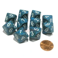 Dice>Set of 10 Chessex D10 Dice - Speckled Sea - Your Source for Gaming Essentials