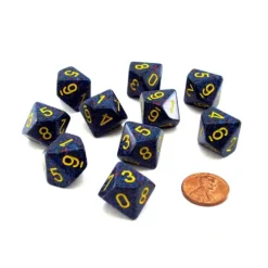 Dice>Set of 10 Chessex D10 Dice - Speckled Twilight - Your Source for Gaming Essentials