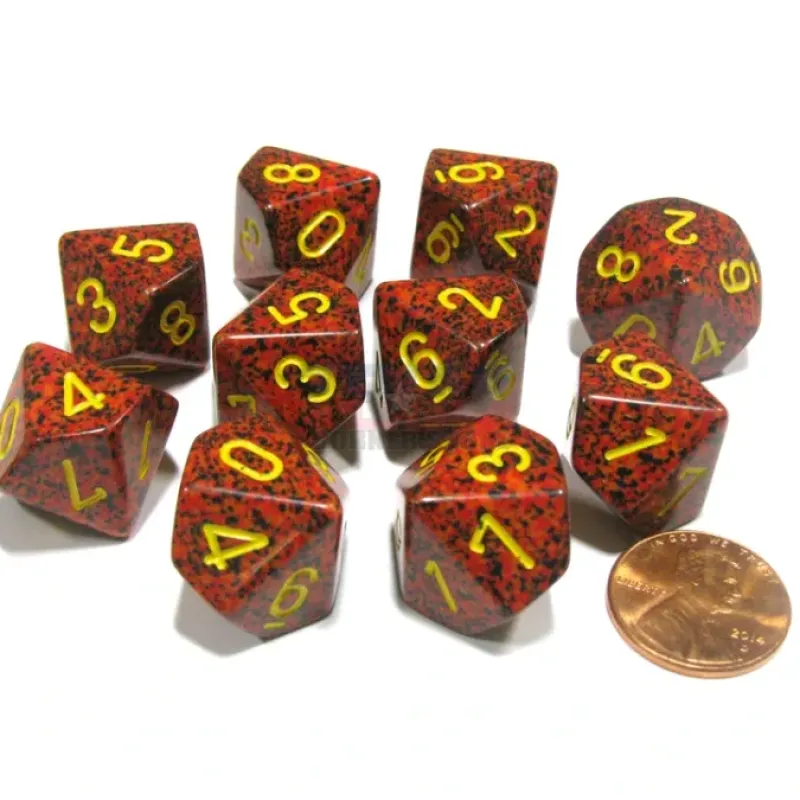 Dice>Set of 10 Chessex D10 Dice - Speckled Mercury - Your Source for Gaming Essentials