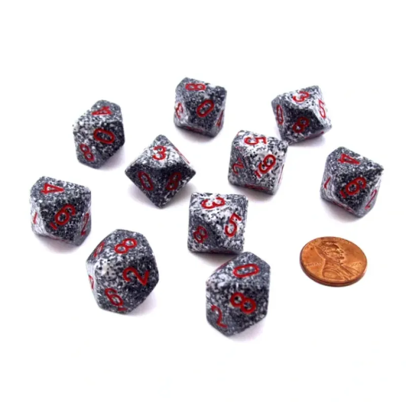 Dice>Set of 10 Chessex D10 Dice - Speckled Granite - Your Source for Gaming Essentials