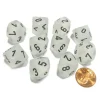 Dice>Set of 10 Chessex Frosted D10 Dice - Clear with Black Numbers - Your Source for Gaming Essentials