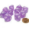Dice>Set of 10 Chessex Frosted D10 Dice - Purple with White Numbers - Your Source for Gaming Essentials