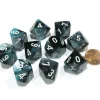 Dice>Set of 10 Chessex Gemini D10 Dice - Black-Shell with White Numbers - Your Source for Gaming Essentials