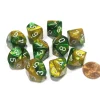 Dice>Set of 10 Chessex Gemini D10 Dice - Gold-Green with White Numbers - Your Source for Gaming Essentials