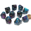 Dice>Set of 10 Chessex Gemini D10 Dice - Purple-Teal with Gold Numbers - Your Source for Gaming Essentials
