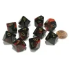 Dice>Set of 10 Chessex Gemini D10 Dice - Black-Red with Gold Numbers - Your Source for Gaming Essentials