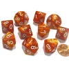 Dice>Set of 10 Chessex Lustrous D10 Dice - Bronze with White Numbers - Your Source for Gaming Essentials
