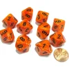 Dice>Set of 10 Chessex Vortex D10 Dice - Orange with Black Numbers - Your Source for Gaming Essentials
